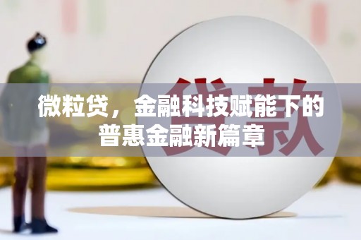 利津微粒贷，金融科技赋能下的普惠金融新篇章