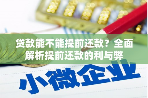 利津贷款能不能提前还款？全面解析提前还款的利与弊