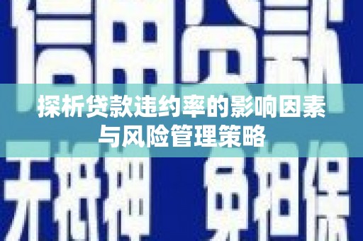 利津探析贷款违约率的影响因素与风险管理策略