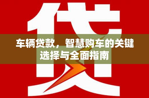利津车辆贷款，智慧购车的关键选择与全面指南