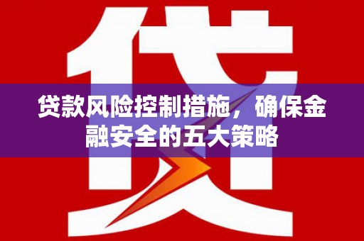 利津贷款风险控制措施，确保金融安全的五大策略