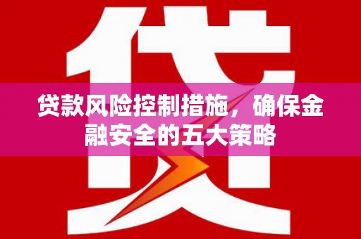 利津贷款风险控制措施，确保金融安全的五大策略