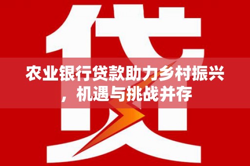利津农业银行贷款助力乡村振兴，机遇与挑战并存
