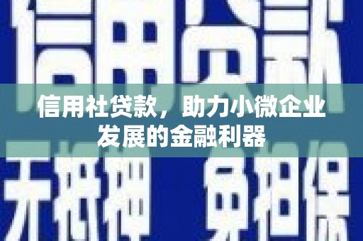 利津信用社贷款，助力小微企业发展的金融利器