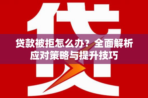 利津贷款被拒怎么办？全面解析应对策略与提升技巧