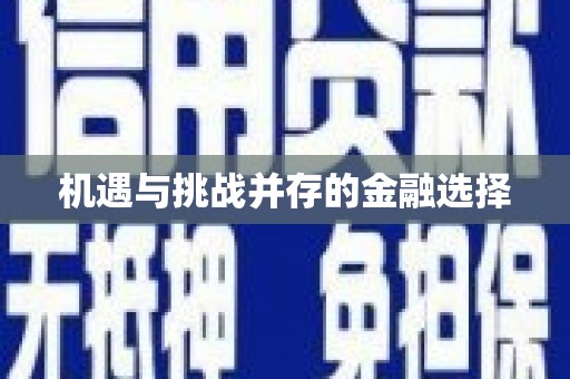 利津机遇与挑战并存的金融选择